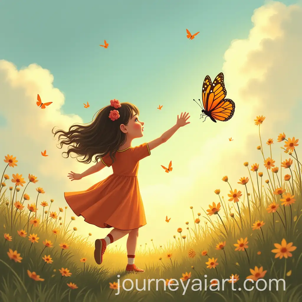 Young-Girl-Chasing-a-Butterfly-in-a-Meadow