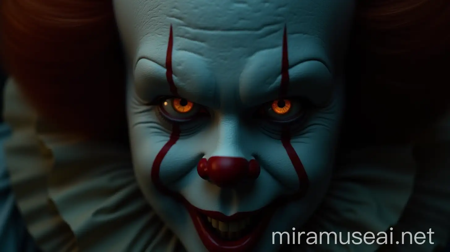 Detailed Portrait of Pennywise with Cinematic Lighting