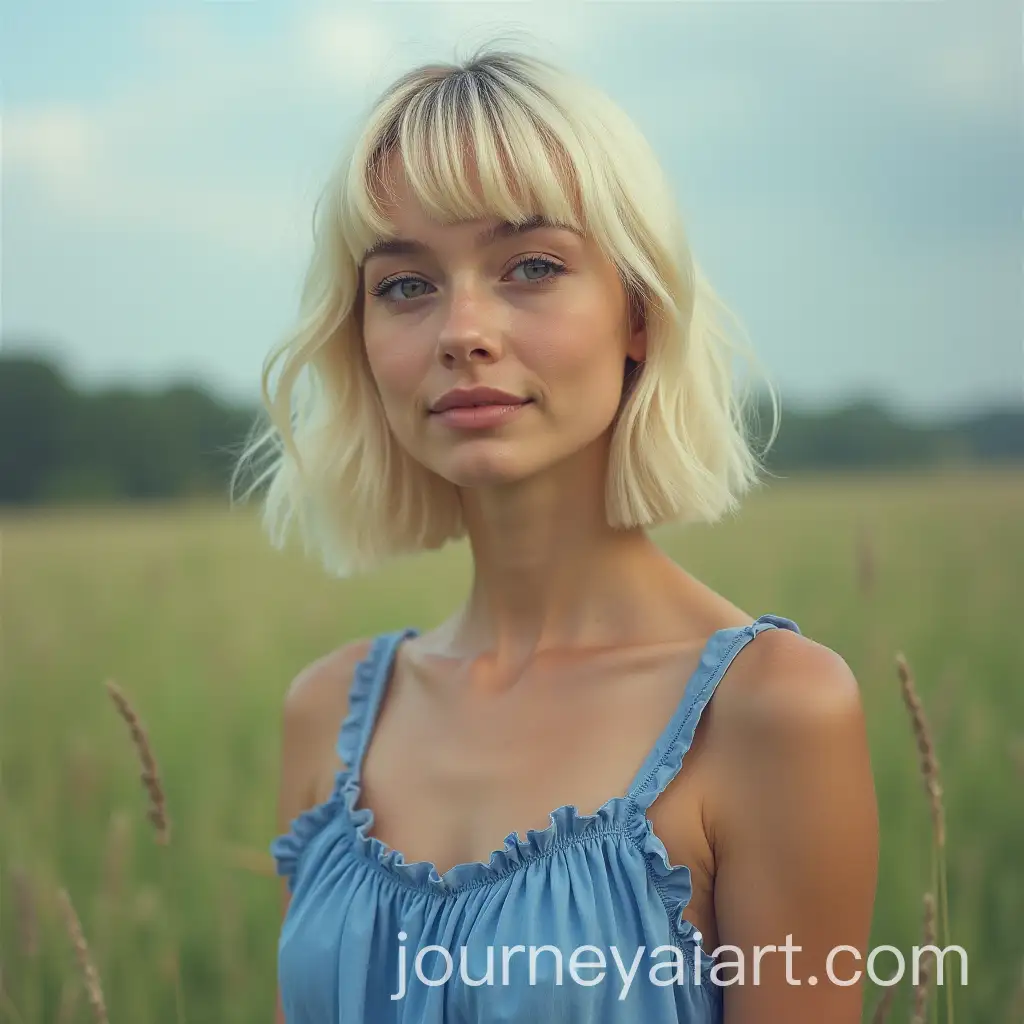 Stylish-Young-Woman-in-Blue-Summer-Dress