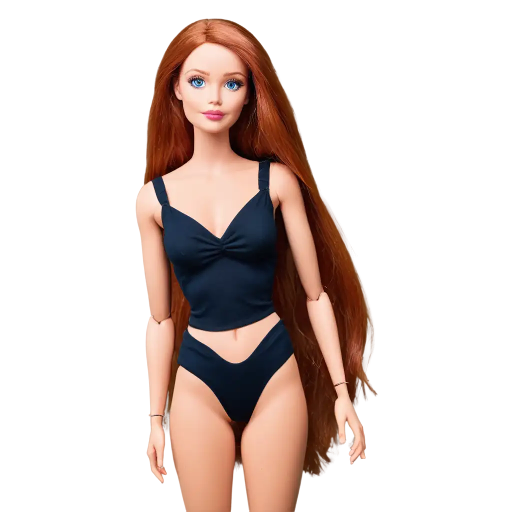 LifeSize-Barbie-Doll-PNG-with-Mascara-Traces-and-Red-Hair-HighQuality-Image-for-Creative-Use