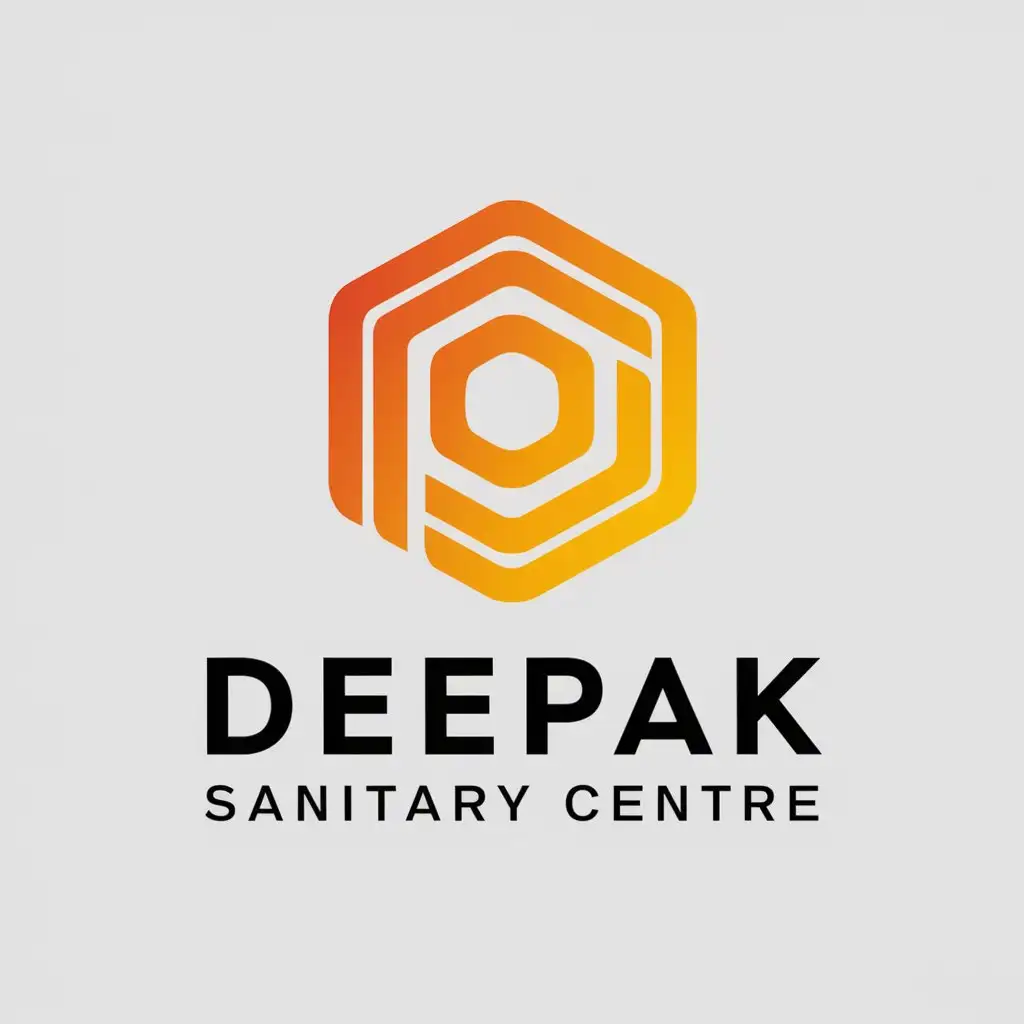 LOGO Design For Deepak Sanitary Centre Vibrant Orange and Yellow Symbolizing Energy and Clarity