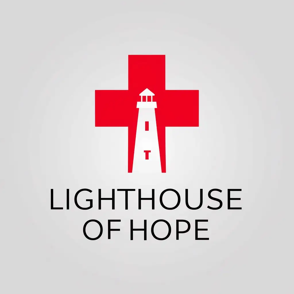 LOGO-Design-For-Lighthouse-of-Hope-Red-Cross-Symbol-on-a-Clear-Background