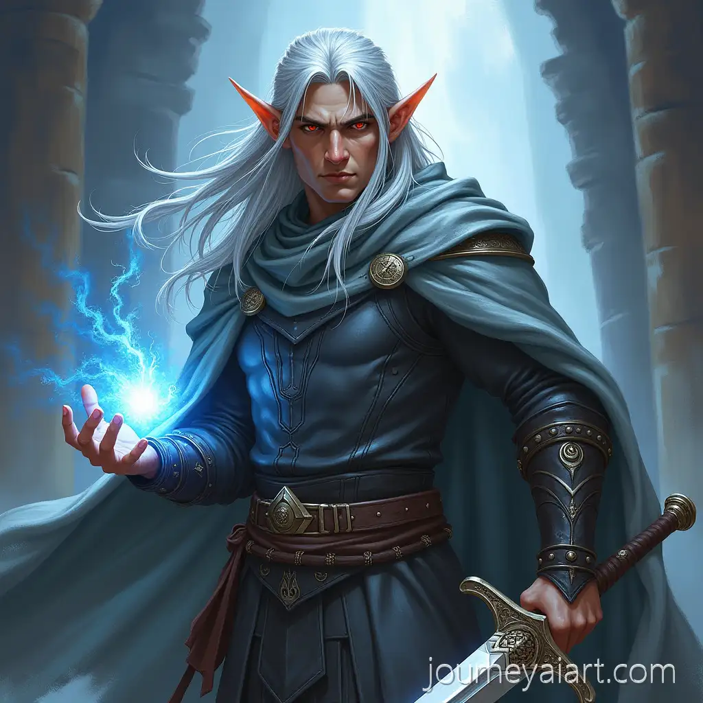 Drizzt-DoUrden-Dark-Elf-Warrior-with-Glowing-Rune-Sword-in-Action