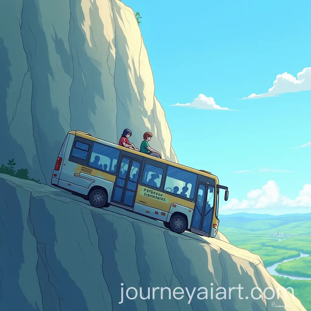 Dual-Emotions-on-a-Cliffside-Bus-Journey