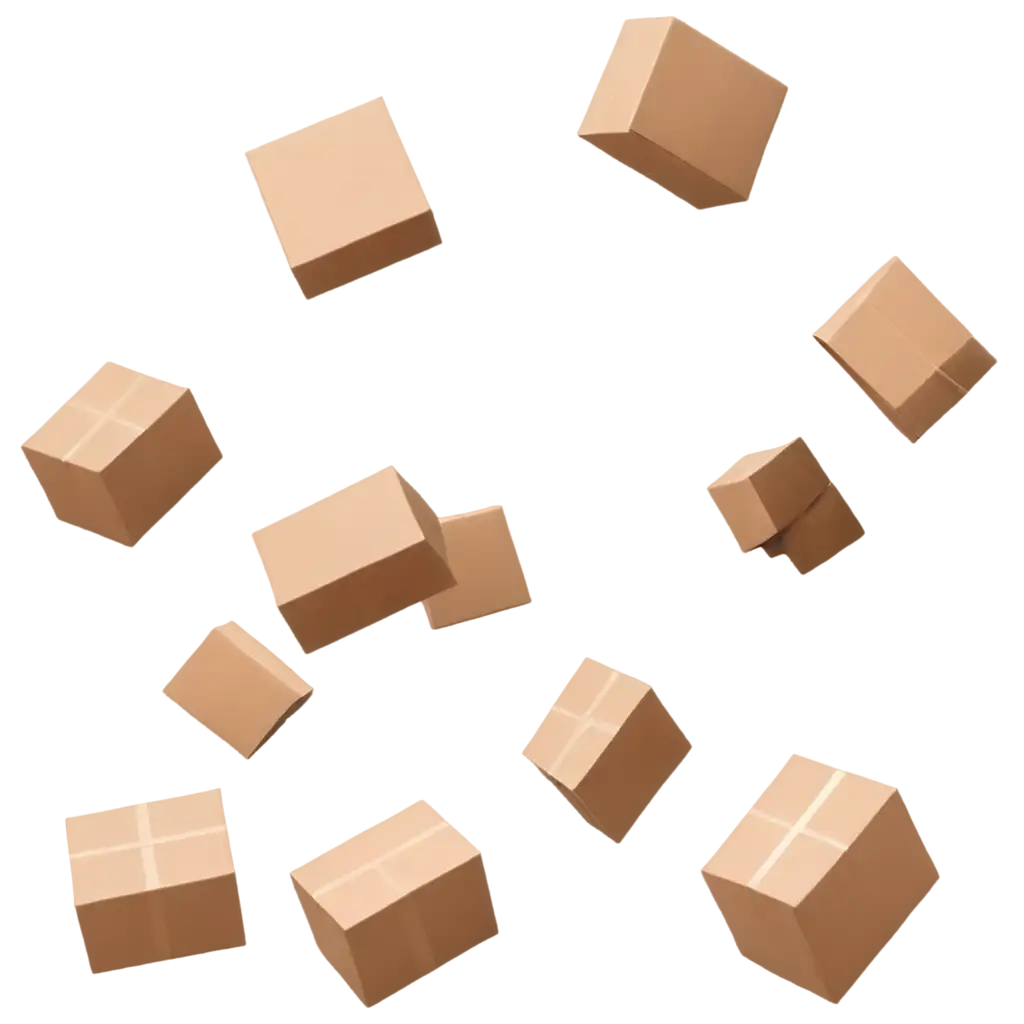 brown boxes falling down