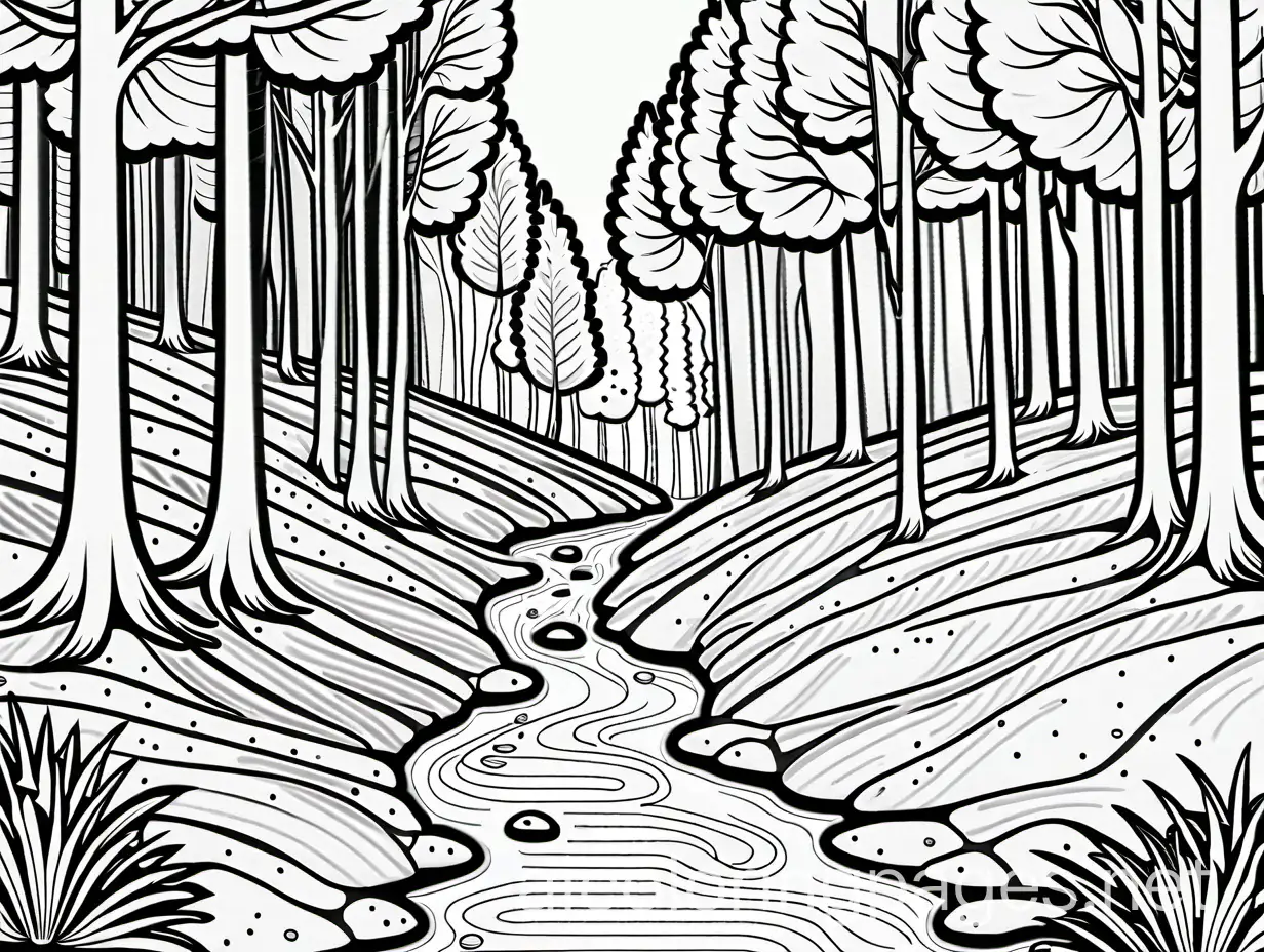 Forest-Path-Coloring-Page-with-Stream