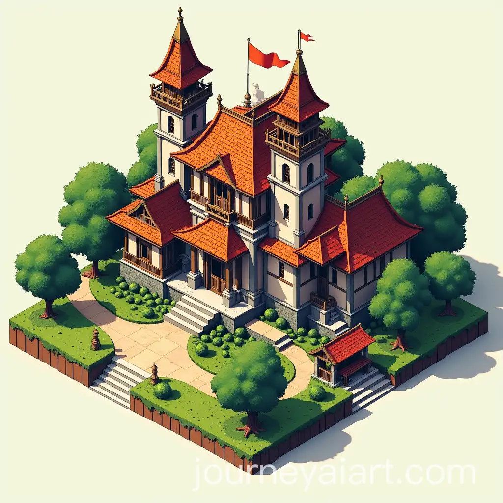 Isometric-Illustration-of-Majapahit-Kingdom