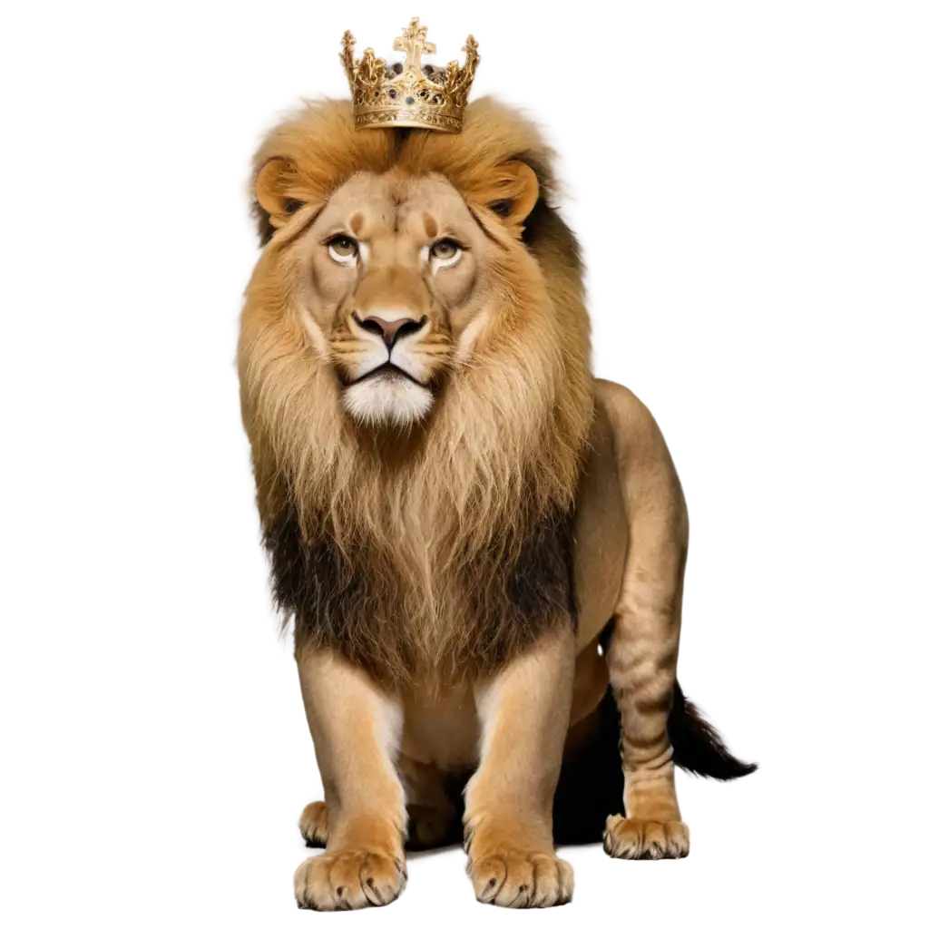 Regal-Lion-with-Crown-PNG-Image-Majestic-Illustration-for-Various-Uses