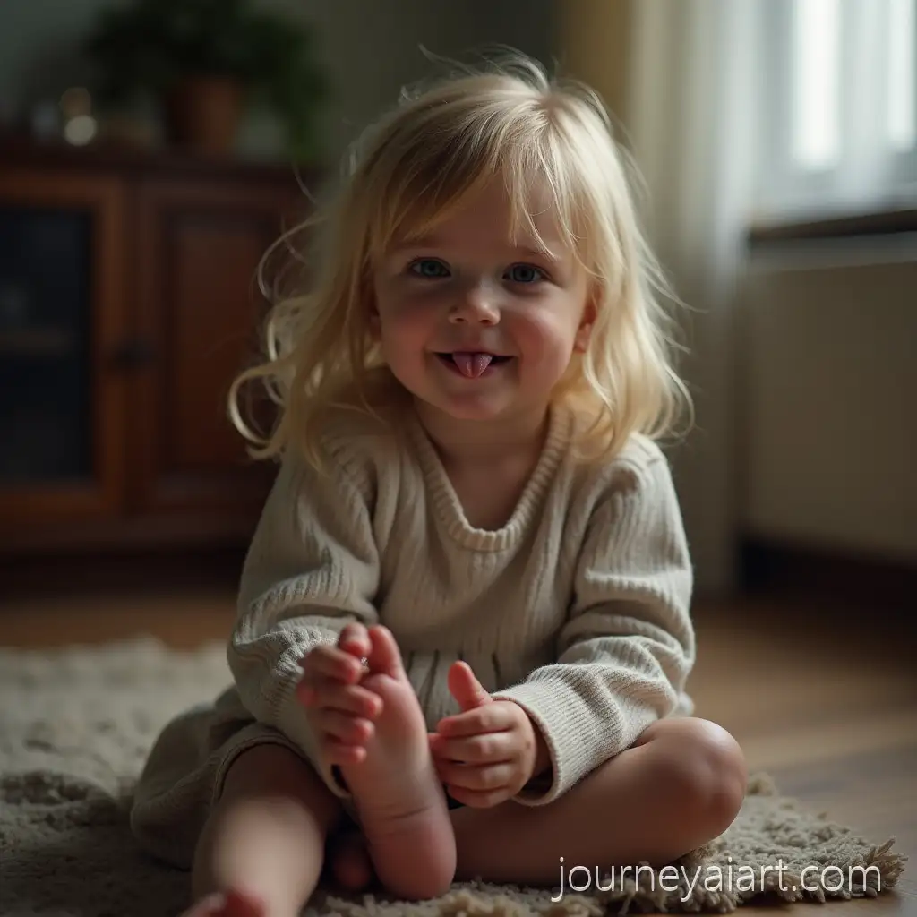 Russian-Blonde-Woman-Playfully-Sticking-Out-Her-Tongue-in-Soviet-Apartment