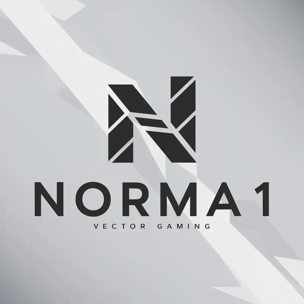 LOGO Design for NOrma1 Black Background with White N Icon for Game Industry