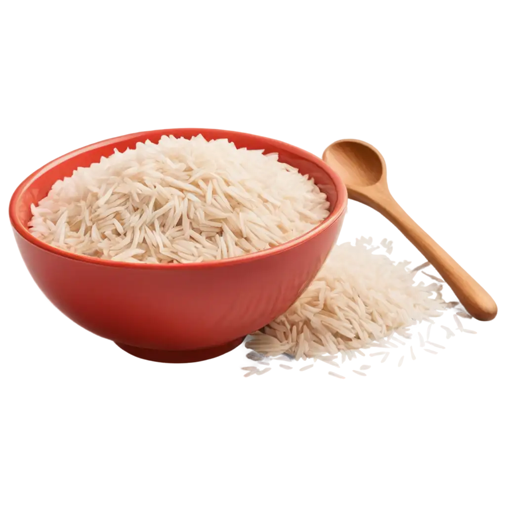 HighResolution-PNG-Image-of-Vibrant-Red-Bowl-with-LongGrain-Rice