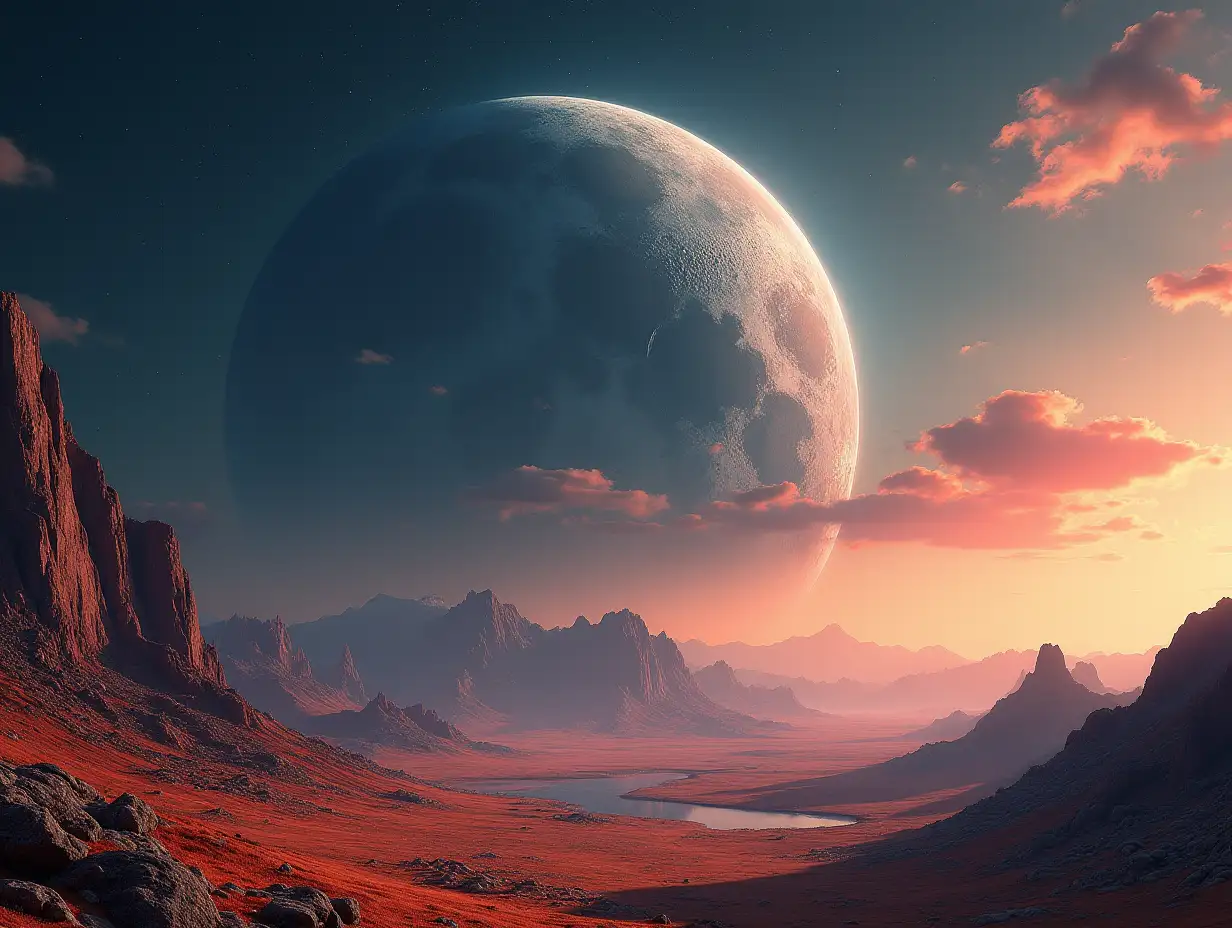 Create for me a photorealistic image on another planet