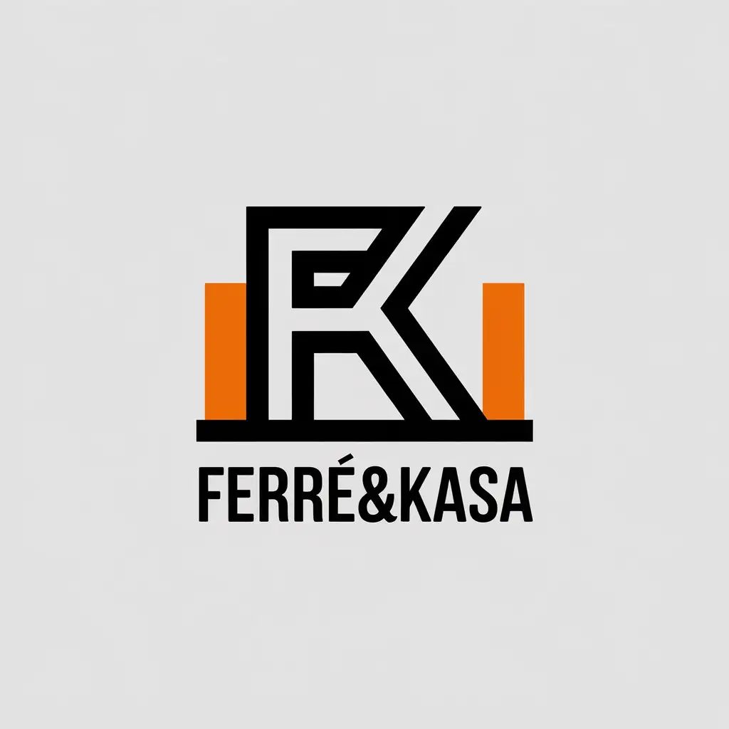 a vector logo design,with the text "FERRE&KASA", main symbol:FK,Moderate,be used in Construction industry,clear background