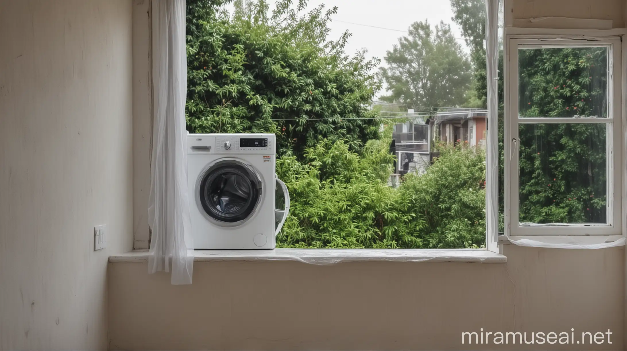 House with Floating Washing Machine