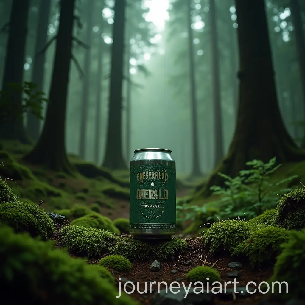 Emerald-Forest-Cold-IPA-Surrounded-by-Lush-Greenery-and-Tall-Douglas-Fir-Trees