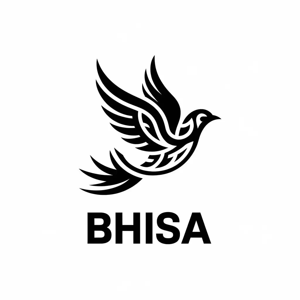 Logo Design for BHISA Flying Bird Symbol for the Travel Industry