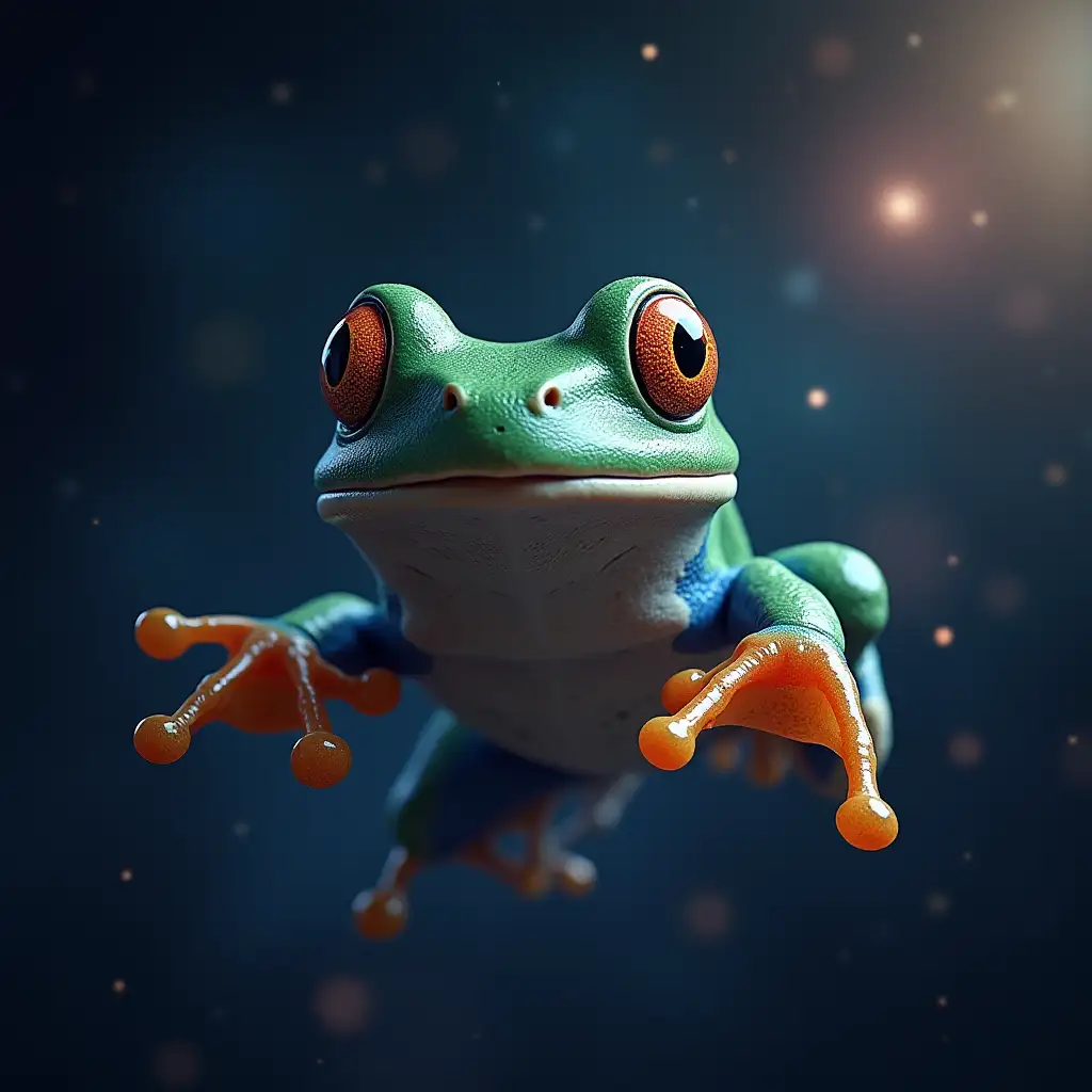 a frog in space