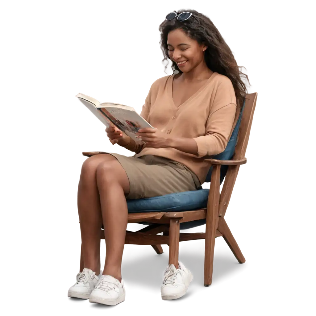 PNG-Image-of-a-Person-Reading-a-Book-Kindly-in-a-Lazy-Chair-and-Laughing