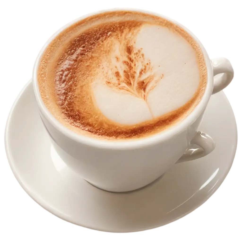 Top-View-PNG-Image-of-a-Cappuccino-Cup-Enhance-Your-Visuals-with-HighQuality-Transparency