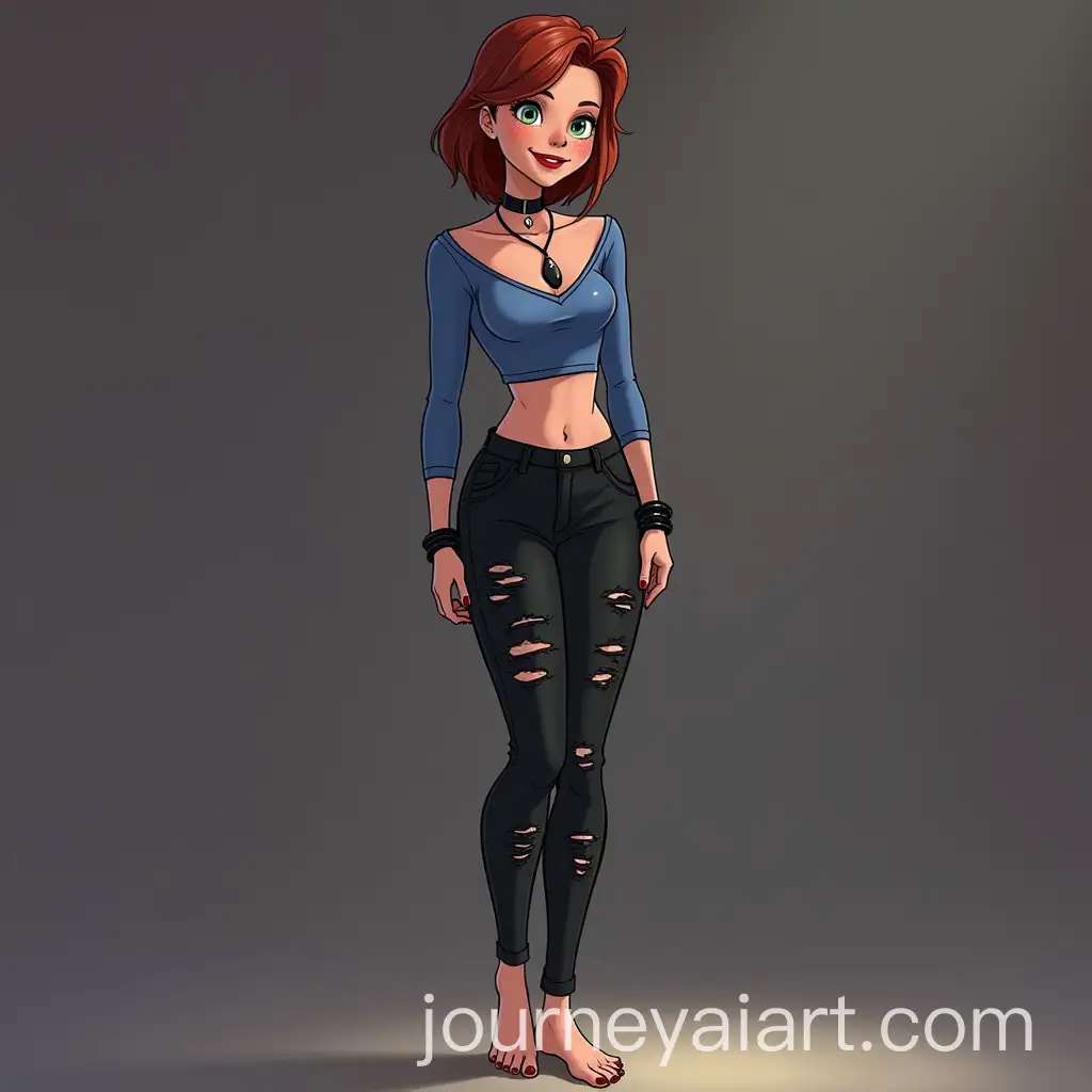 Mary-Jane-Watson-from-SpiderMan-2003-Animated-Series-in-Casual-Home-Outfit-with-Barefoot-Look