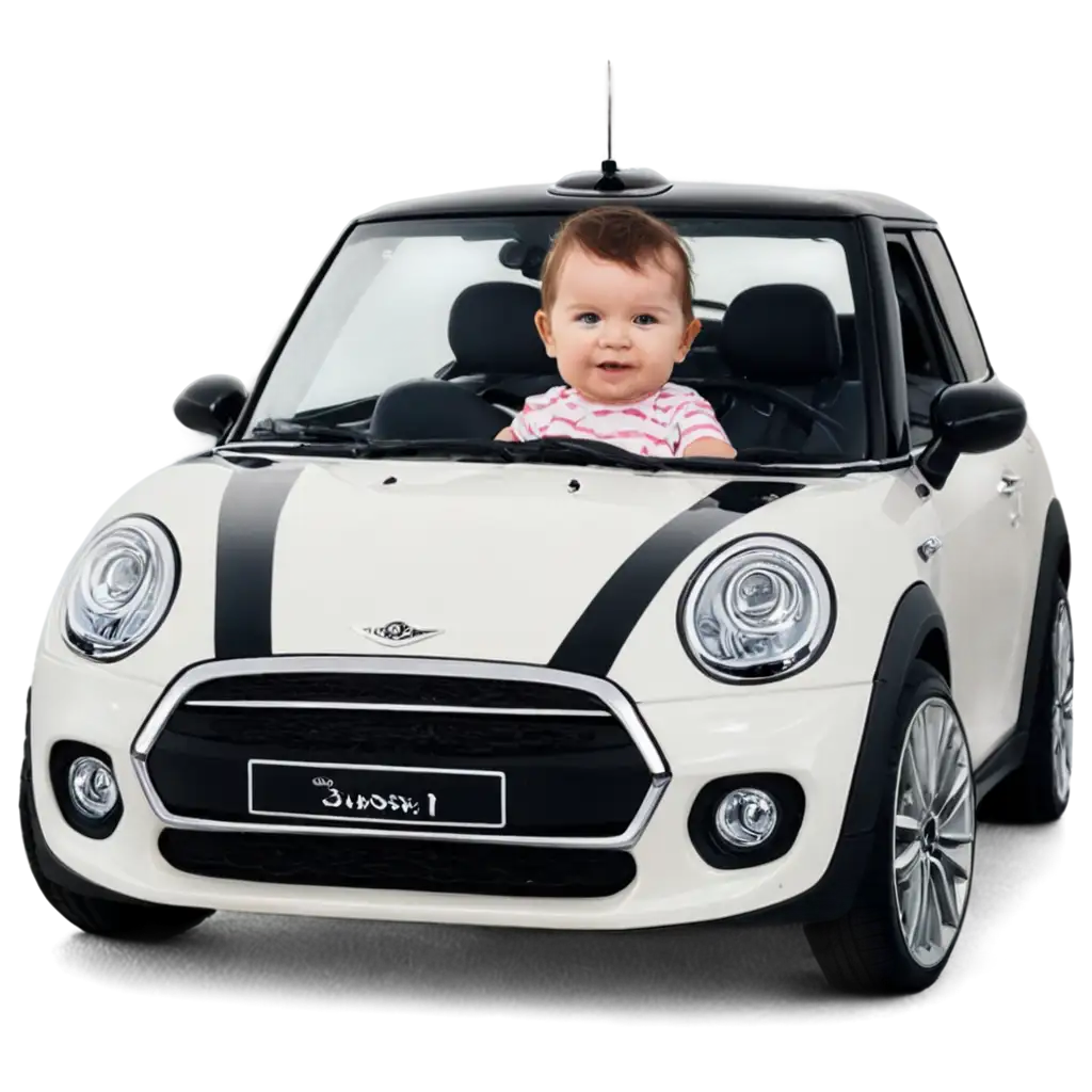 PNG-Image-Baby-Driving-a-Mini-Cooper-Car-Detailed-AI-Art-Prompt