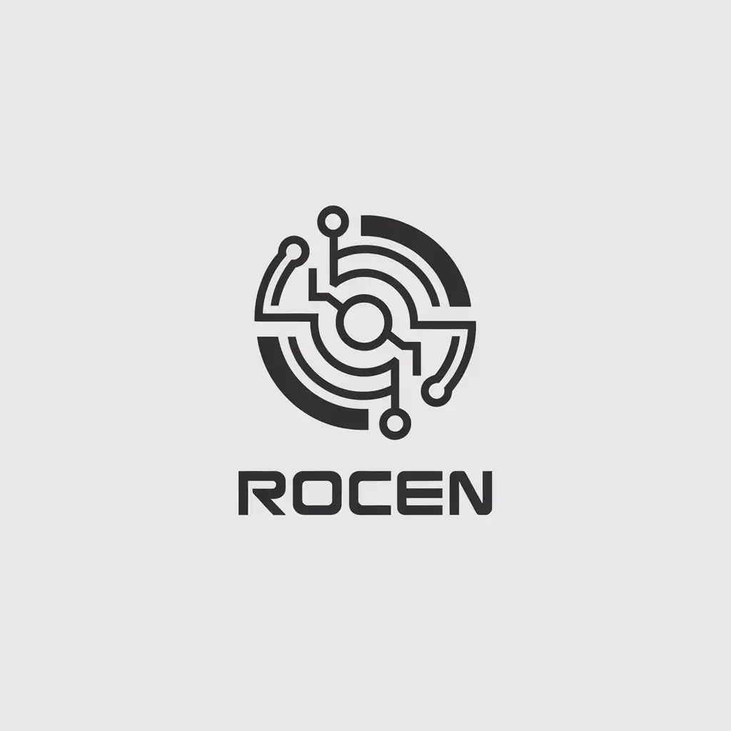 LOGO Design for ROCEN Circular Minimalistic Vector Logo for Technology Industry