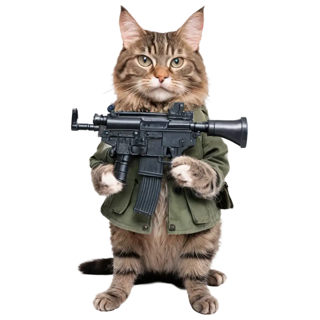 Cat-with-a-Machine-Gun-PNG-HighQuality-Image-for-Memes-Comics-and-Digital-Art-Projects