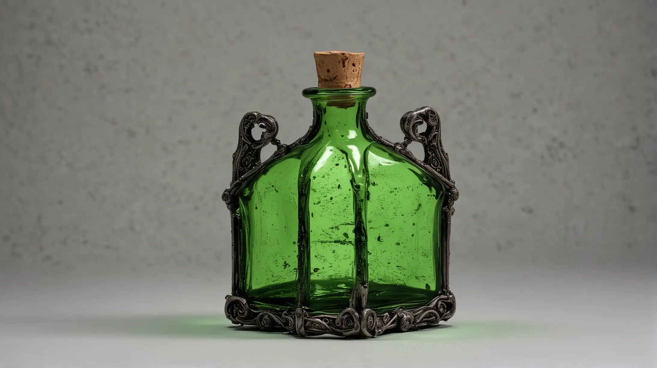 Medieval Glass Flask with Neon Green Liquid