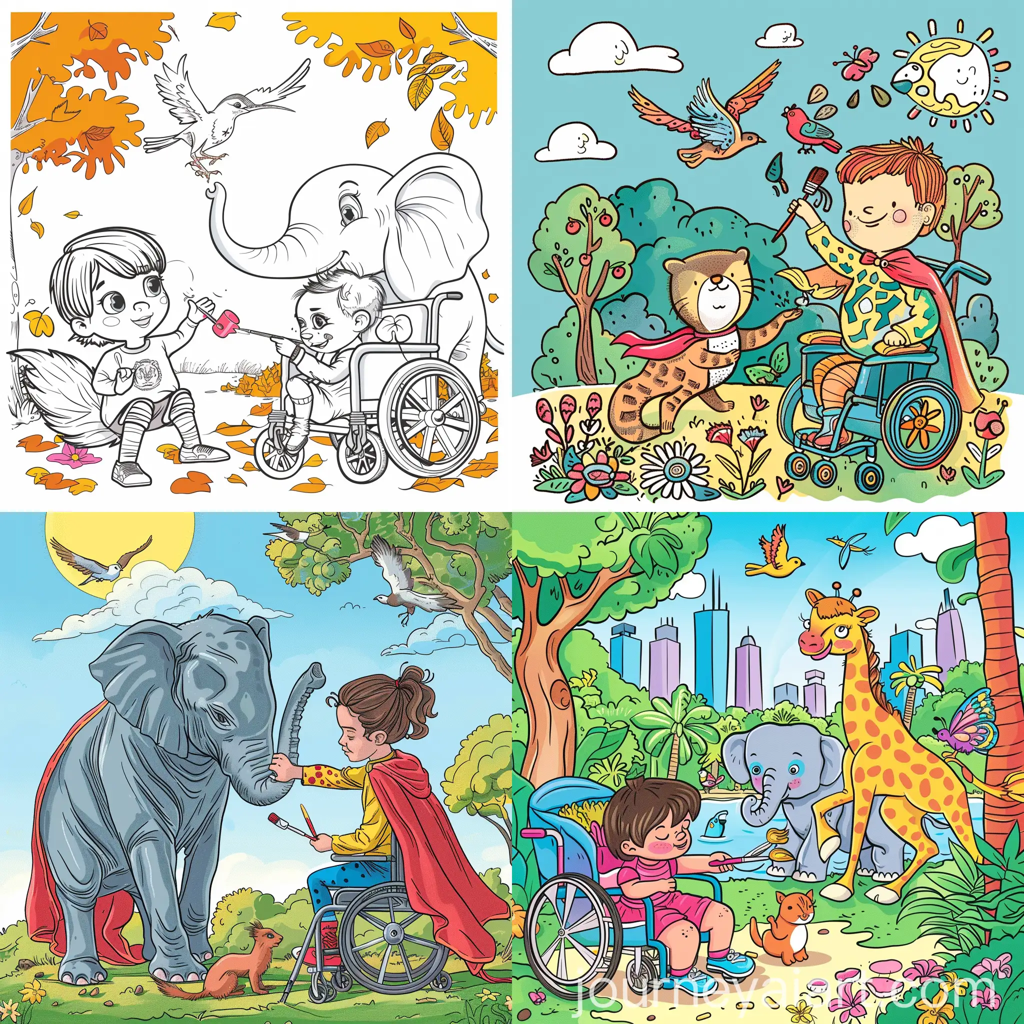 Inclusive-Coloring-Book-Animals-and-Kids-with-Special-Needs-Exploring-Unique-Adventures