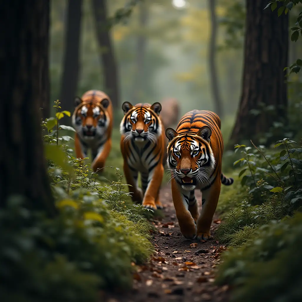 a streak of tigers in the wood