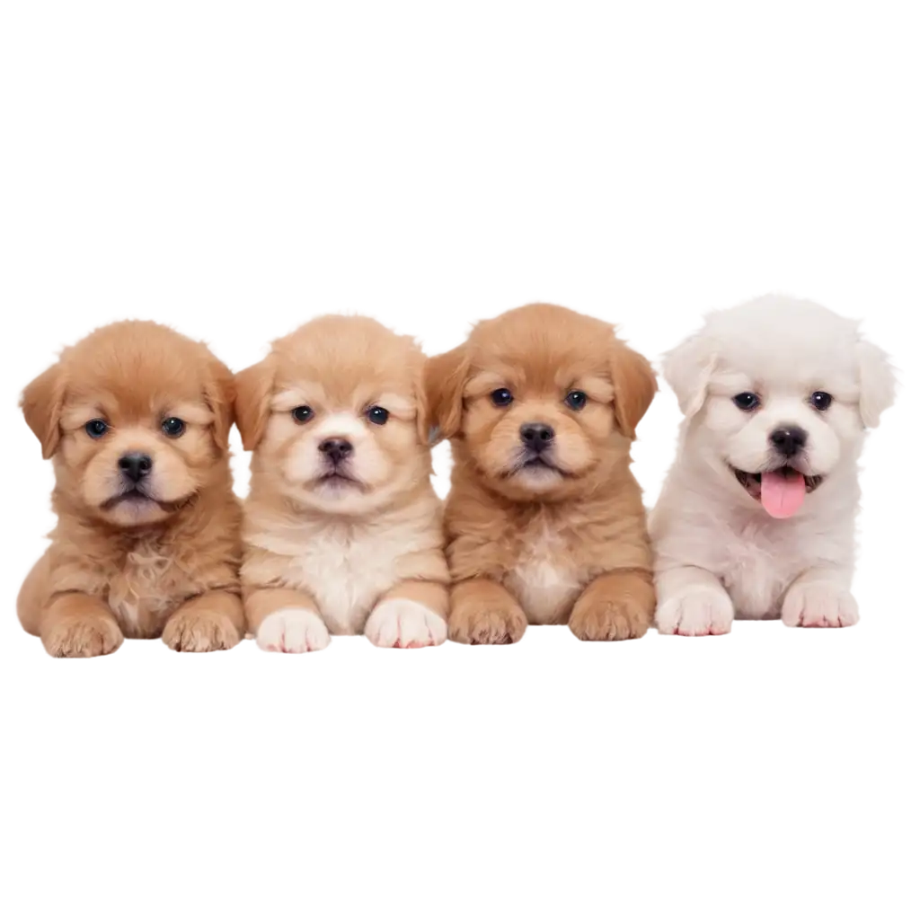 Adorable-PNG-Image-Four-Shih-Tzus-with-Tongues-Out-in-Varied-Colors