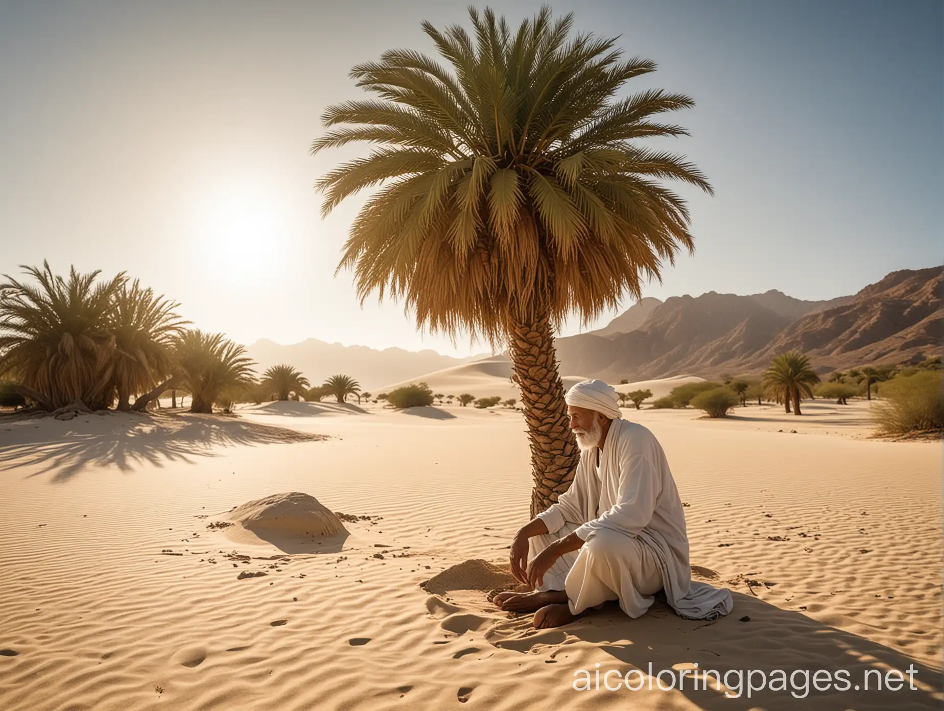 Wise-Explorer-Resting-Under-Date-Palm-in-Desert-Landscape