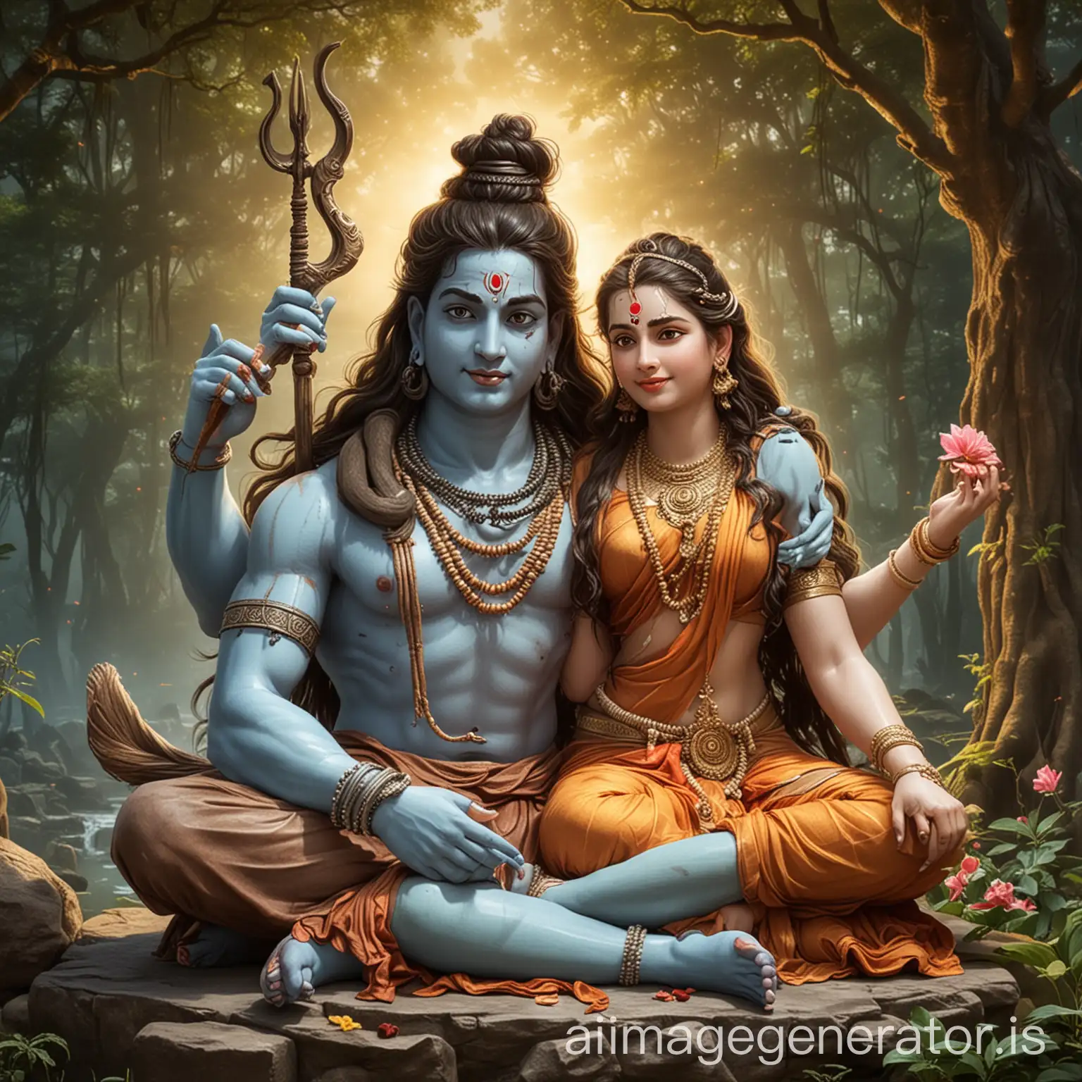 Lord-Shiva-and-Parvati-Conversing-Lovingly