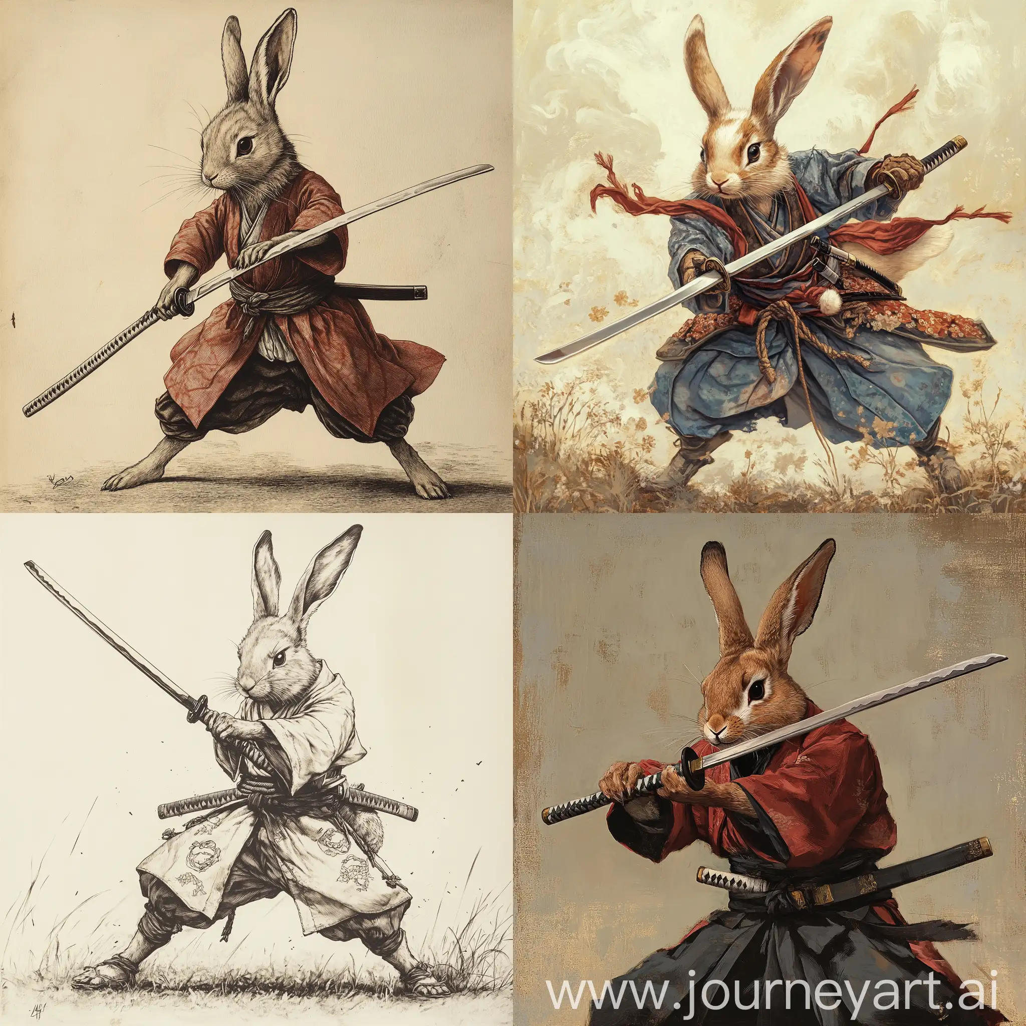 Samurai-Hare-Drawing-Katana-in-Traditional-Attire