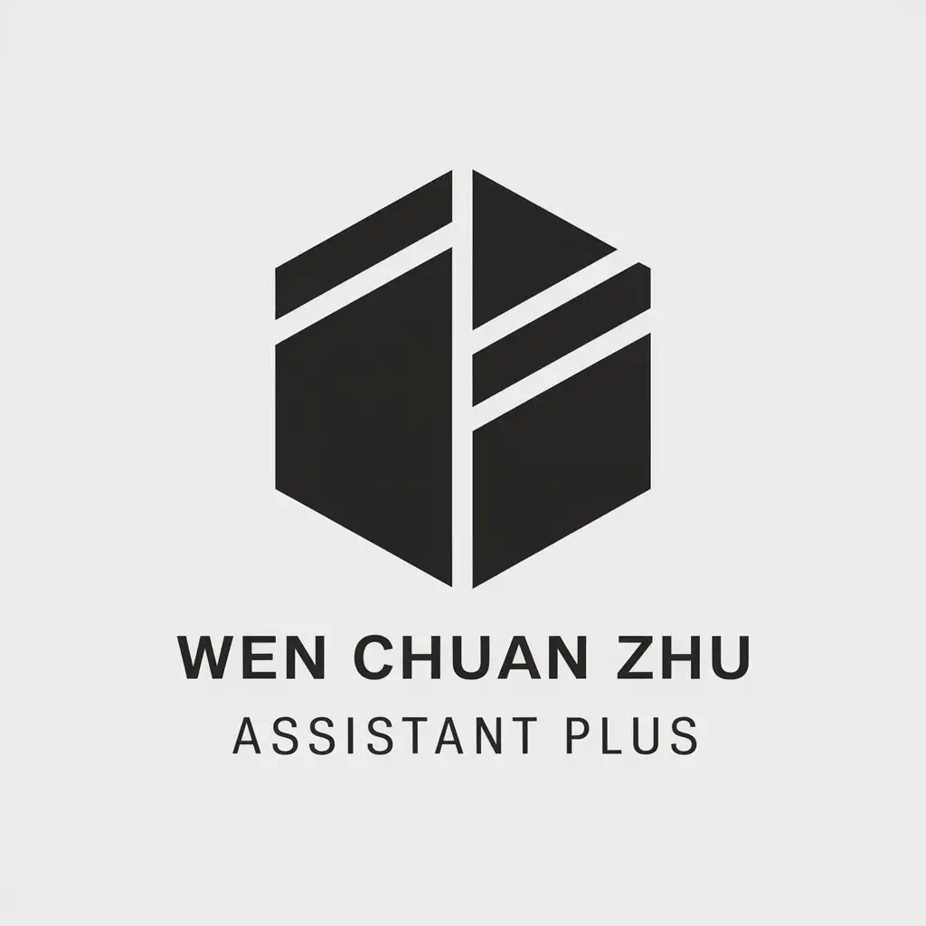 a vector logo design,with the text "Wen Chuan Zhu Assistant Plus", main symbol:file,Moderate,be used in Others industry,clear background