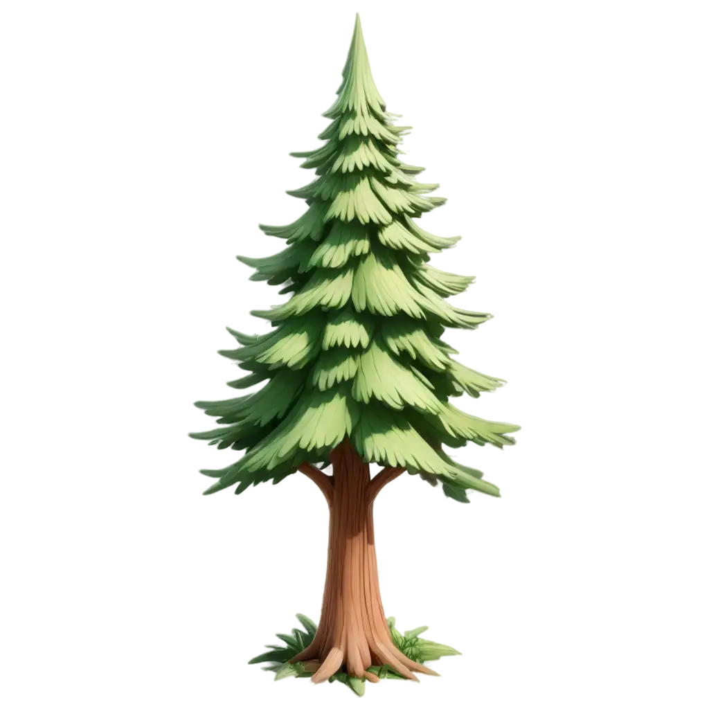 HighQuality-PNG-of-Green-Cartoon-Forest-Material-Big-Tree-for-Creative-Projects