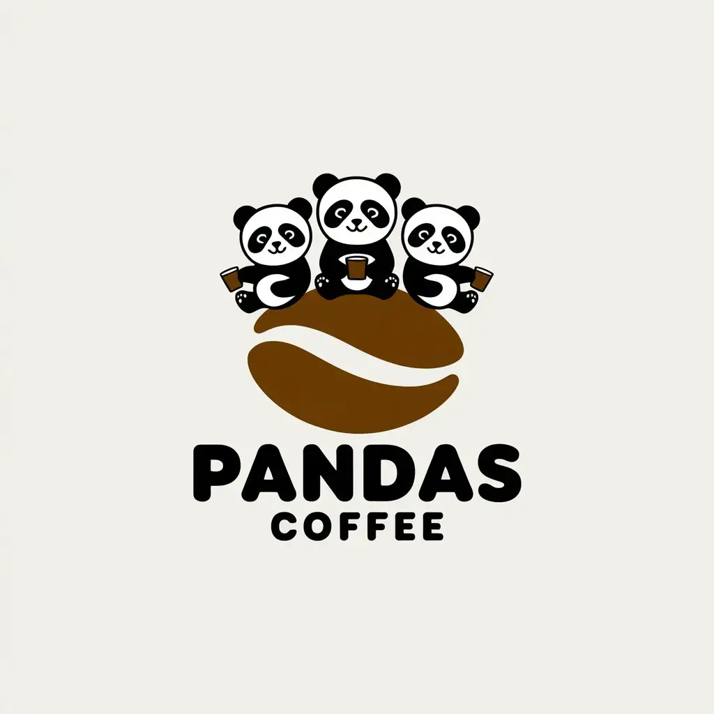 LOGO-Design-For-Pandas-Coffee-Three-Cute-Little-Pandas-with-Minimalistic-Style