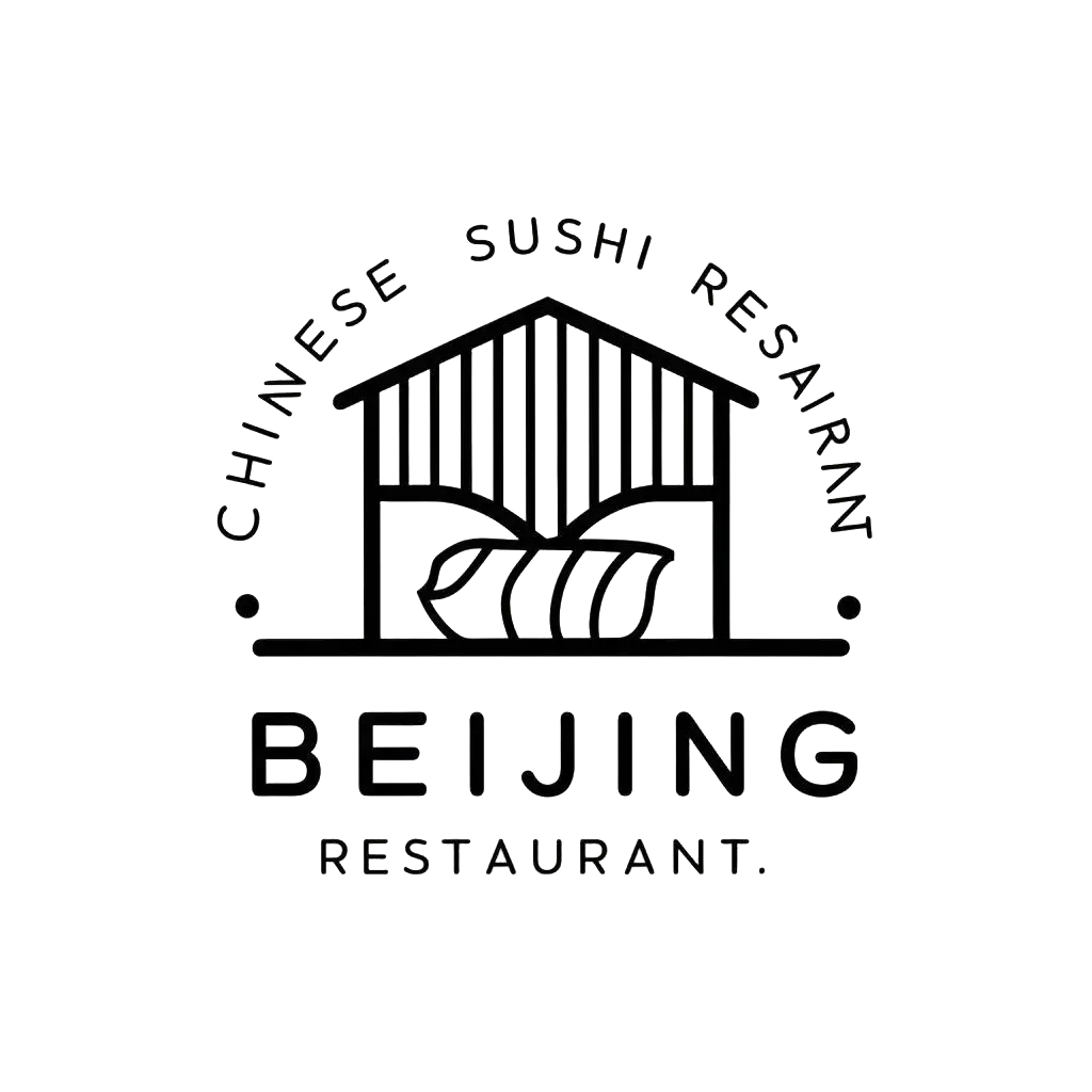 a vector logo design,with the text "Chinese sushi Restaurant", main symbol:Beijing restaurant,Minimalistic,be used in Restaurant industry,clear background