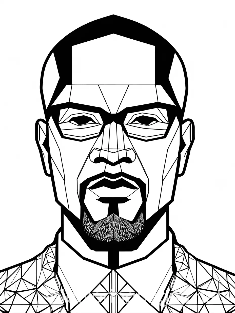 Polygonal-Symmetrical-Malcolm-X-Coloring-Page