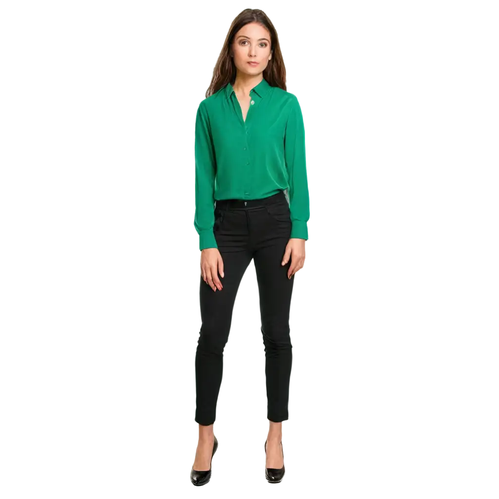 Create-a-PNG-Image-Woman-in-Green-Blouse-and-Black-Pants