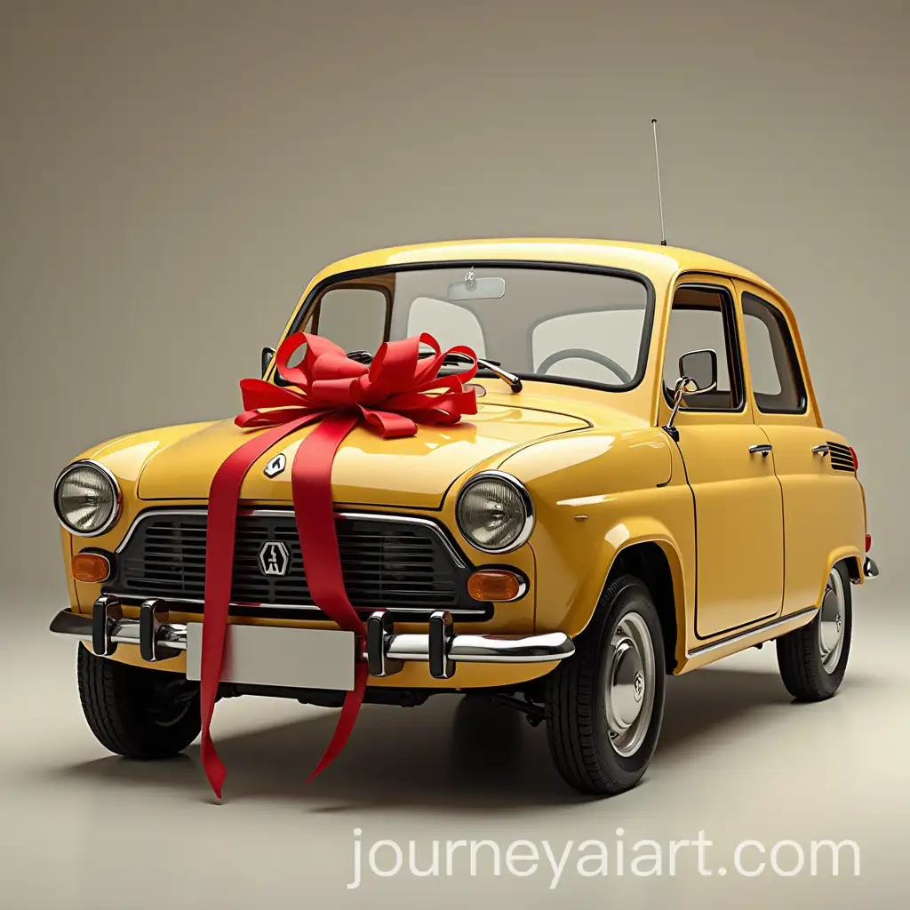 Renault-5-Car-with-Gift-Ribbon-Decoration