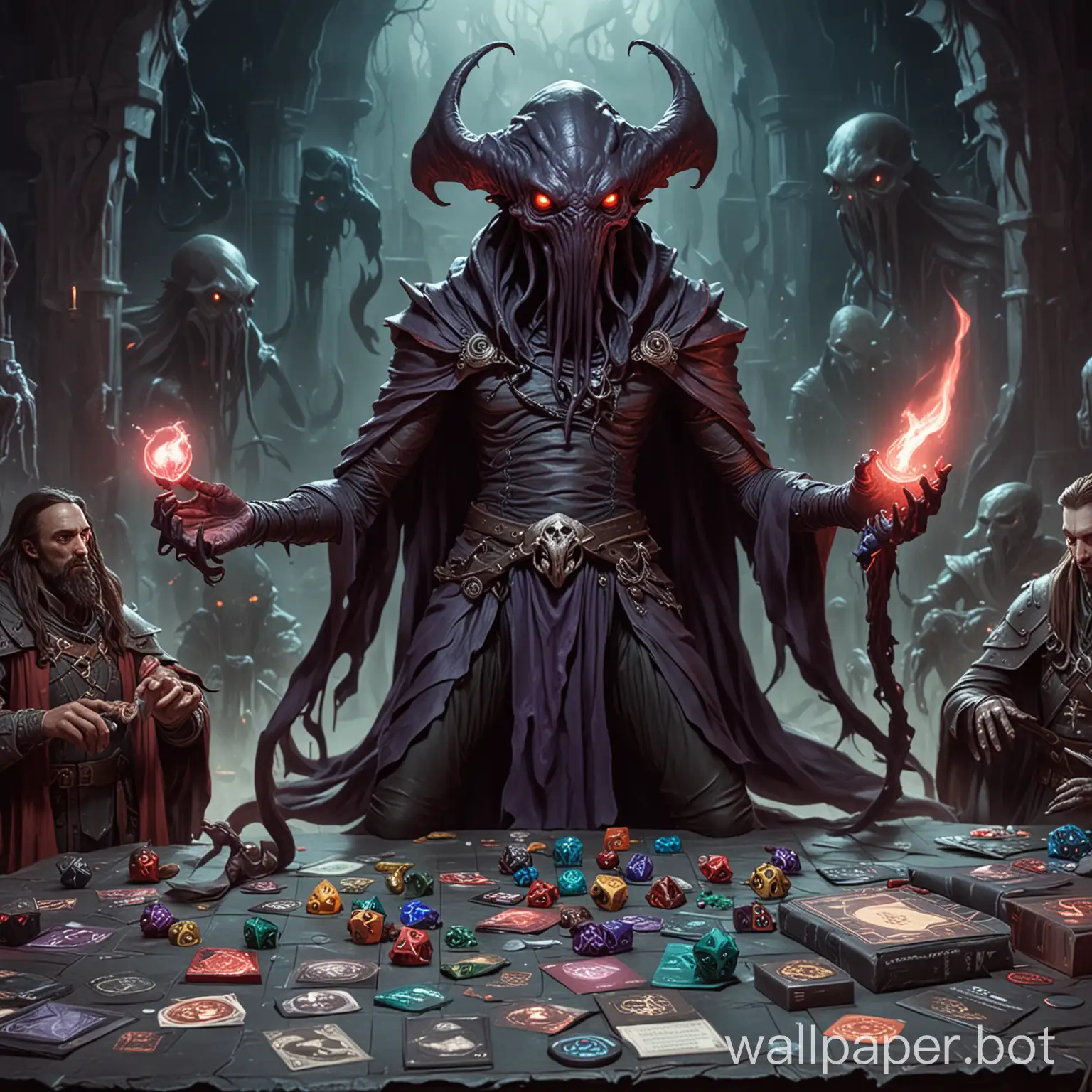 Mindflayer playing Dungeons and dragons tabletop game