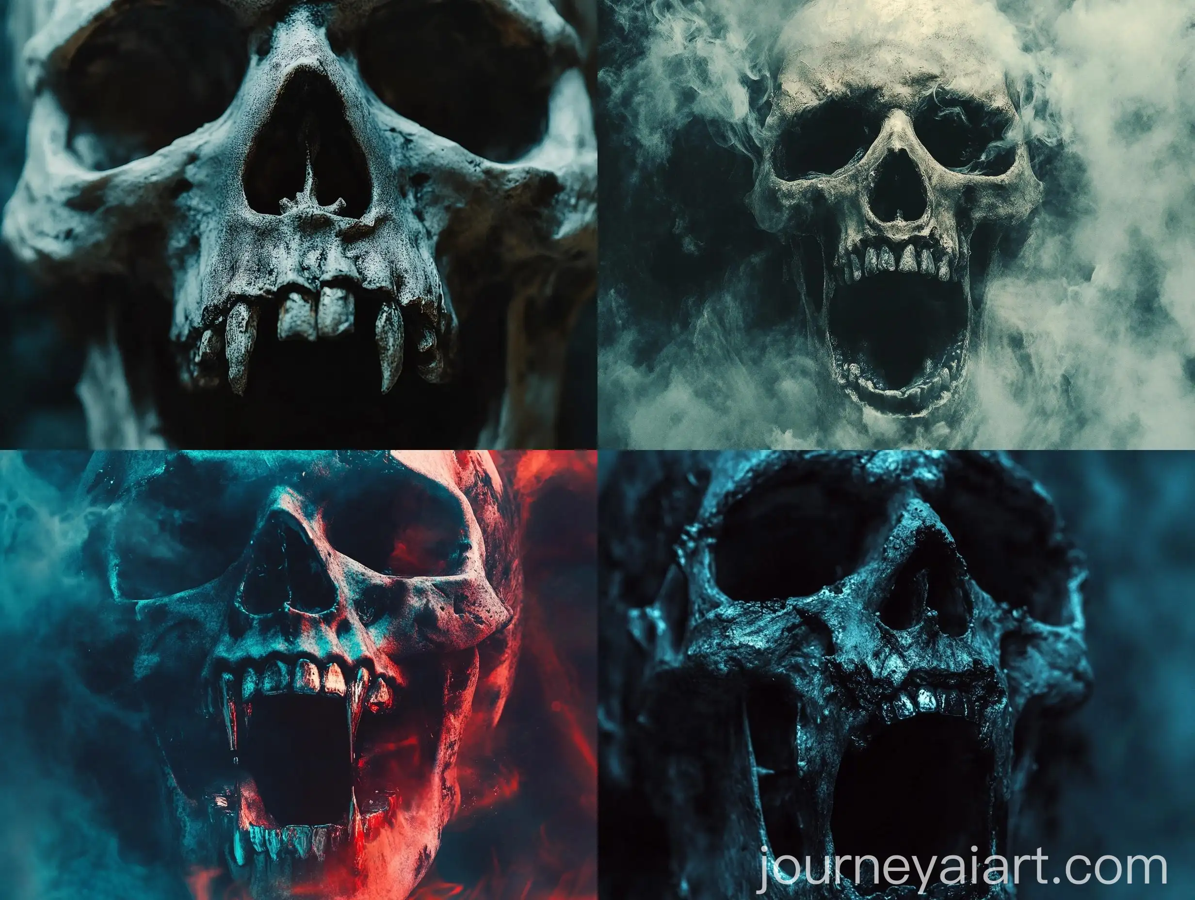 Calavera-Screaming-in-Ultra-CloseUp-with-Opaque-and-Cold-Colors
