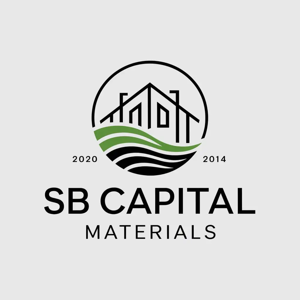 a vector logo design,with the text "SB Capital Materials", main symbol:environmental protection,Moderate,be used in Real Estate industry,clear background