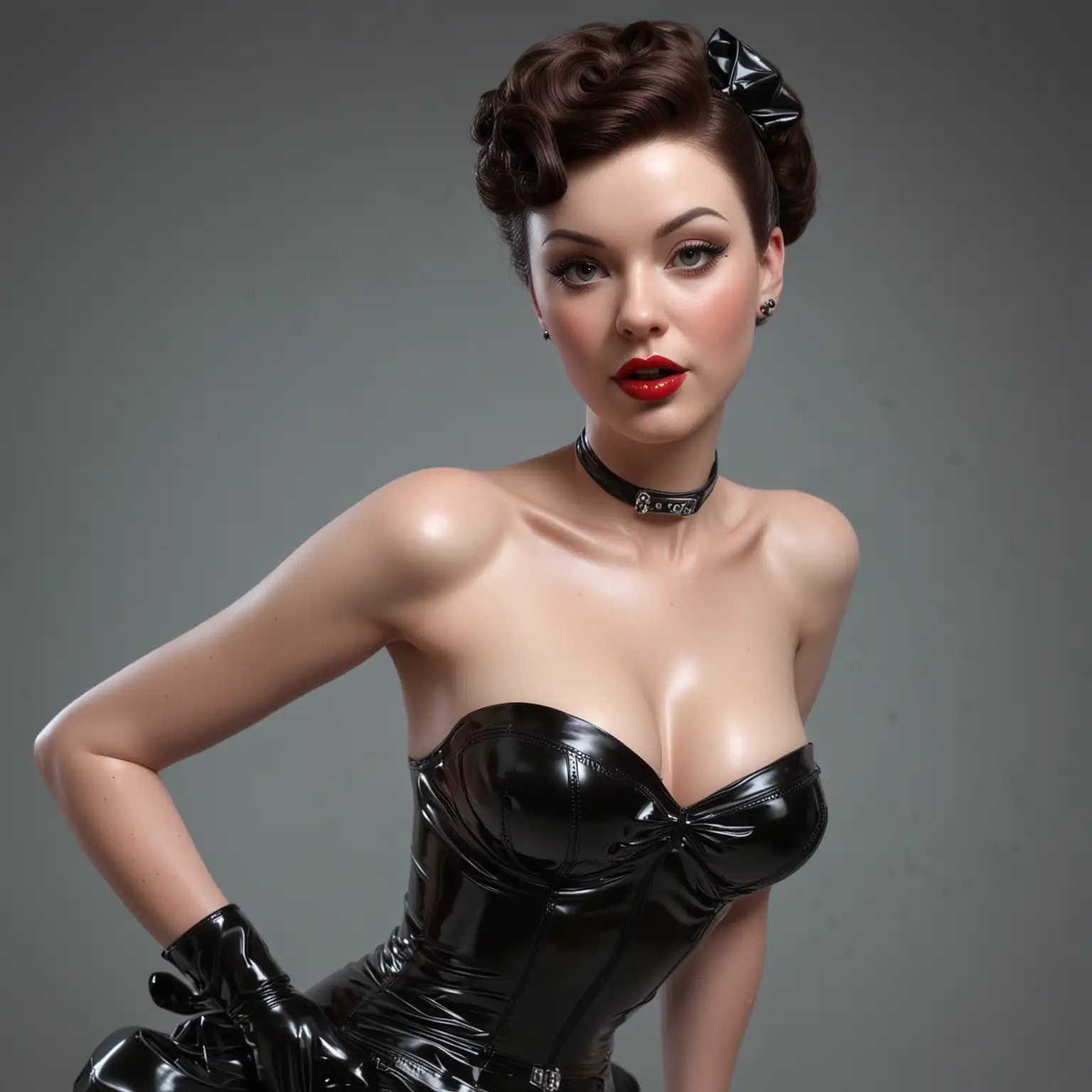 latex, pinup, realistic, hyper realistic