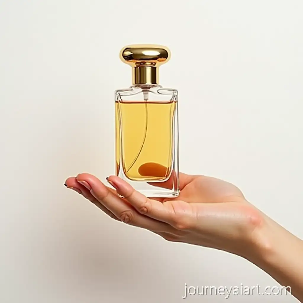 Luxury-Perfume-Bottles-with-Golden-Caps-on-Wooden-Branch-and-Rough-Paces