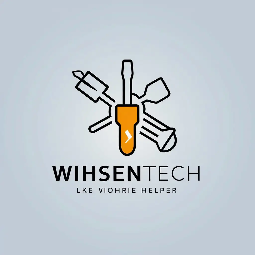 a vector logo design,with the text "Wihsentech", main symbol:Screwdriver Tool, Life's Helper,Minimalistic,be used in Internet industry,clear background