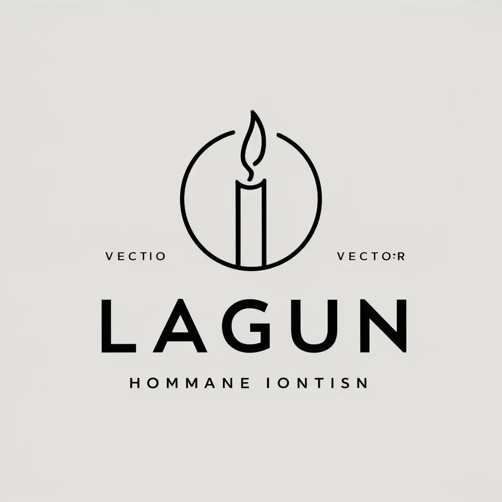 a vector logo design,with the text "Lagun", main symbol:candle,Minimalistic,be used in Others industry,clear background