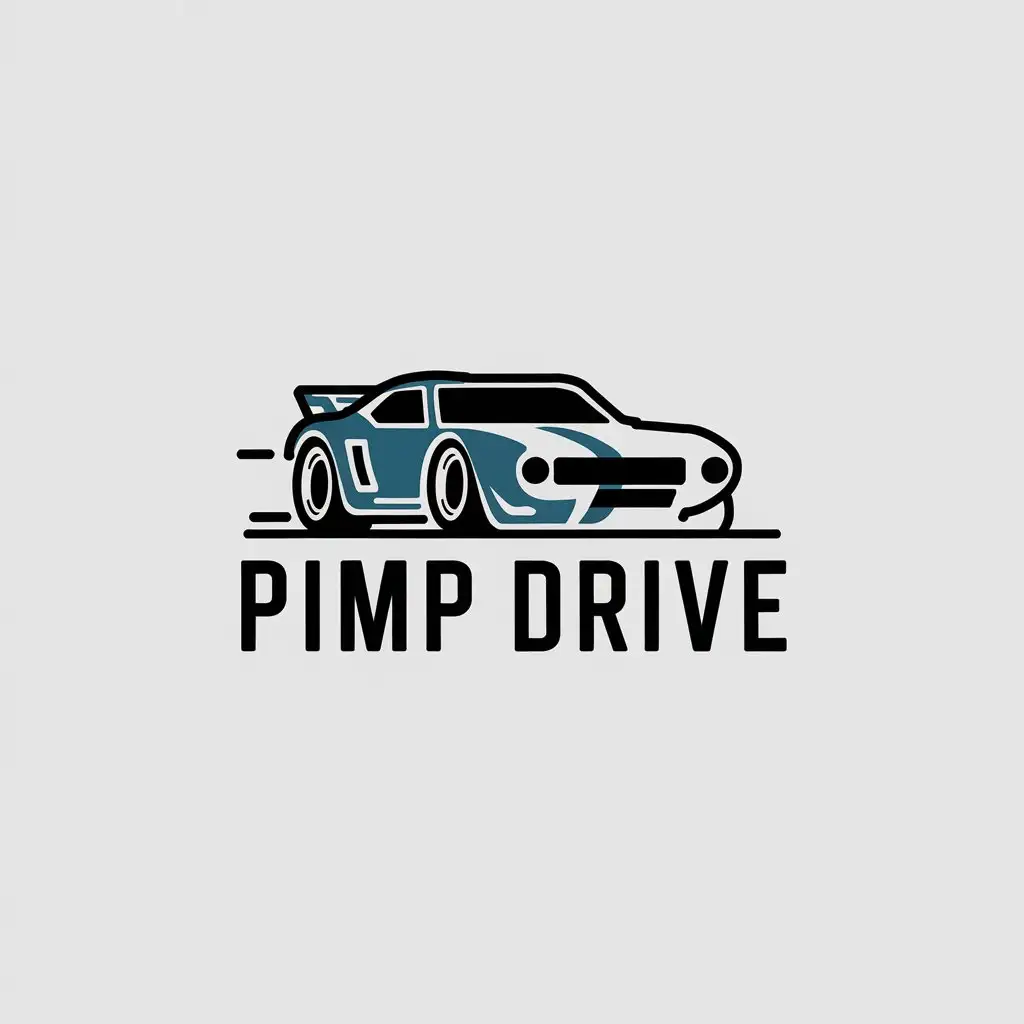 LOGO-Design-for-Pimp-Drive-Minimalist-Racing-Car-with-1D2025-Color-and-Clear-Background