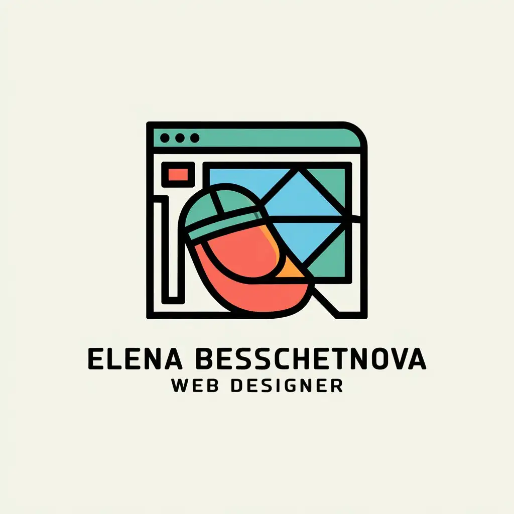 a vector logo design,with the text "Elena Besschetnova", main symbol:a vector logo design,with the text 'Elena Besschetnova web designer', main symbol:logo for a web designer's portfolio website,complex,be used in design industry,clear background,Moderate,be used in web design industry,clear background